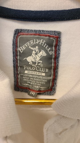 Beverly Hills Polo Club Herren Medium weiß gesticktes Logo Baumwolle Poloshirt - Bild 3 von 8