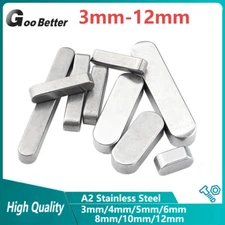 3mm-12mm Parallel Keys Type A Round Ends Drive Shaft Feather Key A2 Stainless