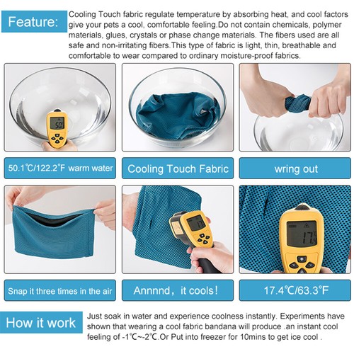 Kühlhalsband für Hunde Kühlendes Halstuch für den Sommer Quick Cooler Bandana  - Picture 3 of 13