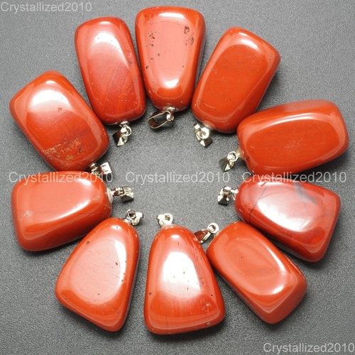 Natural Gemstones Free Formed Nugget Reiki Chakra Healing Pendant Charm Beads - Picture 17 of 22