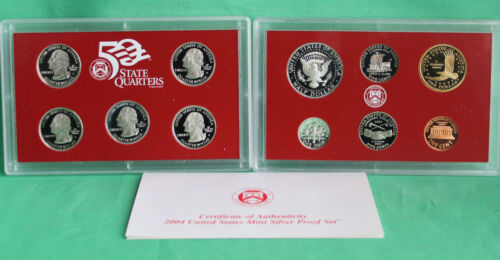 2004 S United States Mint ANNUAL 11 Coin SILVER Proof Set with 90% Silver Coins - Picture 3 of 7