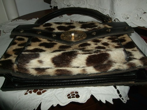 TASCHE TASCHE POCHETTE FUR FLECKFELL FUR SPOTTED OCELO LEO BOB VINTAGE - Bild 5 von 12