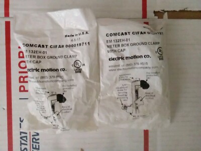 LOT OF 2 NEW COMCAST  METER BOX GROUND CLAMP UL LISTED CABLE TV Trl4#31