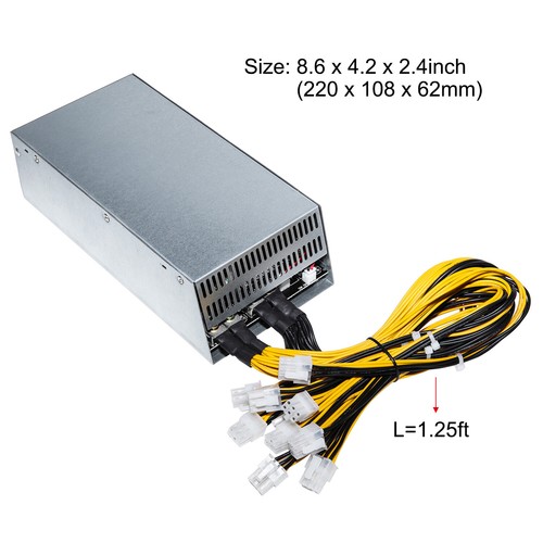 2000w Mining Power Supply Modular PSU for ETH/BTC Miner 110V (100~264v) AC 2U - Picture 2 of 6