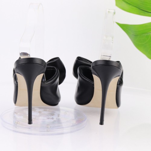 Saks Fifth Avenue Women's Sandal Size 7.5 Black Heel Mule Slide Big Puffy Bow - Bild 7 von 15