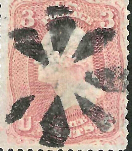 Sc #65 NEAT RADIAL Elegante Cancelación 3 Céntimos Washington 1861-62 Guerra Civil EE. UU. 99E77 - Imagen 2 de 2