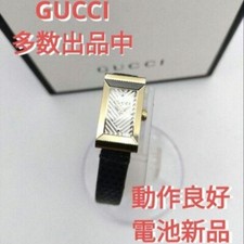 GUCCI 147.5 Watch Quartz Womens Cut Glass Dial Gold SS Vintage working