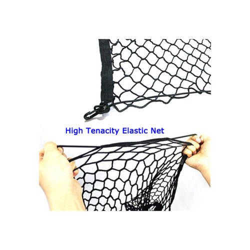 Universal Car Cargo Net Trunk Rear with 4 Plastic Hooks Black 27.56" x 27.56" - Picture 4 of 8