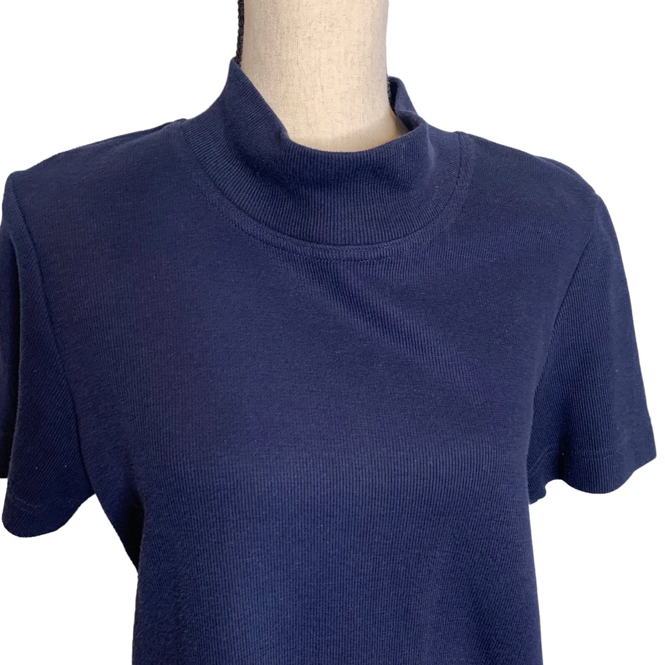 Vestido Studio Ease para mujer talla 12 azul marino hasta la rodilla pulóver cuello falso de colección Foto 2 de 4