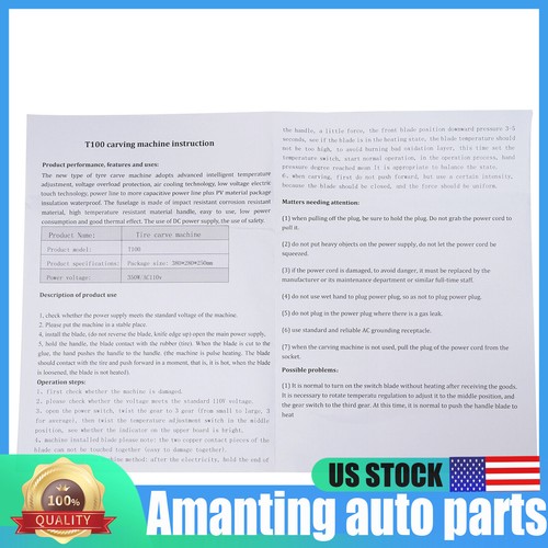Tire Groover Machine Manual Grooving Cutter Truck Car Rubber Tire Regroover 400W - Picture 8 of 20