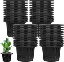 40 Pack 4 Inch Net Pots, Garden Slotted Mesh Net Cups, Plastic Orchids Pot Plant