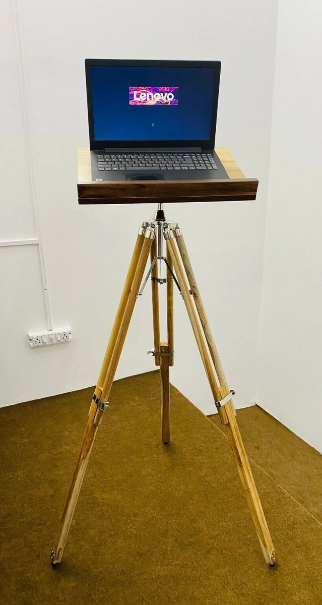 Standing desk with tripod Laptop height adjustable wooden table for your laptop