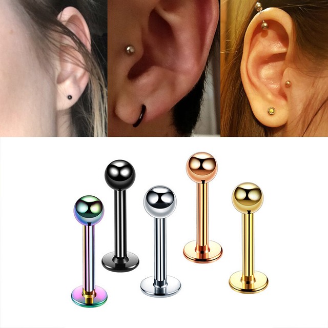 Gauge Lip Bar Labret Ring Monroe Tragus Stud Body Piercing Jewelry 8