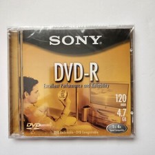Sony DVD-R 4.7GB 120 Min 1x-4x Speed Compatible Single Pack New Sealed