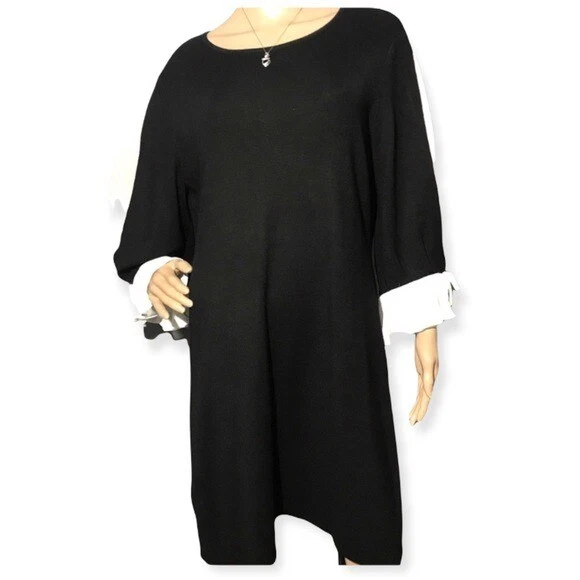 VETEMENTS Abito maglione carriera manica lunga bianco e nero New York & Company taglia large us intime ottimeioni