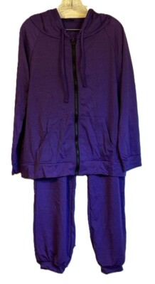 Loveu.Dear Zip-Up Hoodie & Joggers - Dark Purple - Size L - New