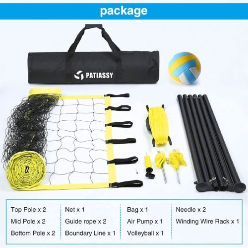 Professional Volleyball Net Set Heavy Duty Portable with Poles Ball Pump Outdoor - Picture 11 of 15