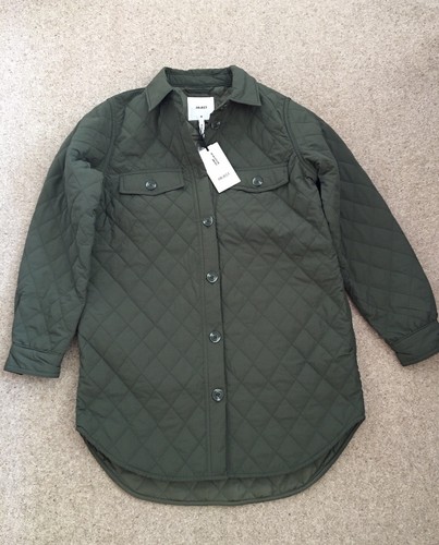 Object Green Quilted Shirt Jacket Button Fastening Size 36 UK 8 - Picture 8 of 13