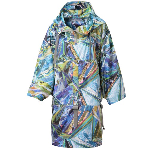 Stella McCartney VINTAGE adidas RUN PRINT CAPE Hoody sweat shirt dress Jacket  M - Bild 3 von 13