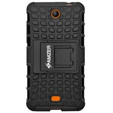AMZER Impact Resistant Case for Microsoft Lumia 430 - Retail Packaging - Black