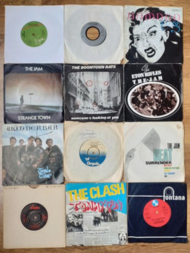 12 X 7"VINYL RECORDS PUNK ROCK NEW WAVE 70s 80s SINGLES JOB LOT COLLECTION