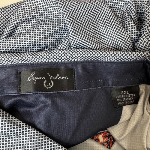 Mens Byron Nelson Naples 3XL Polo Shirt Auburn Logo Navy White Weave Golf Office - Picture 5 of 6