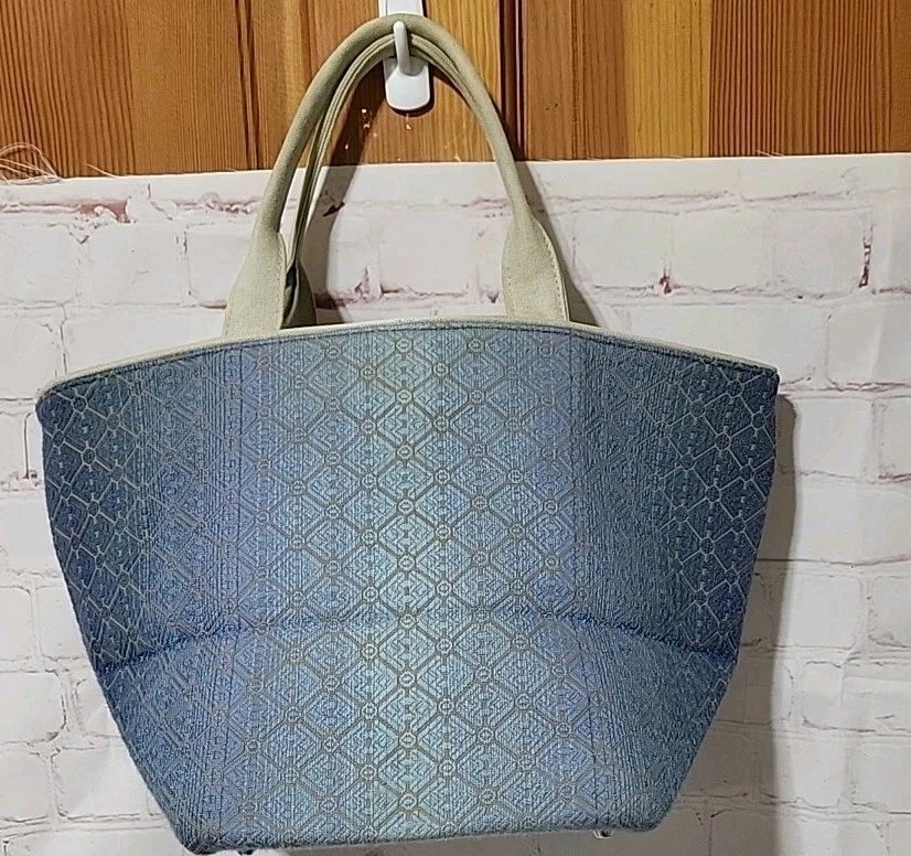 Cartera de campo francesa Pierre Deux con asas azul Foto 2 de 4