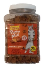 Purina Friskies Cat Treats Party Mix Original Crunch 20 oz Tub Weighs 1 lb 4 Oz