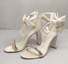 Oleg Cassini Melania Bow Rhinestone Heel Ivory Women's US Size 6 NWB