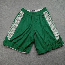 Eastbay Shorts Mens Large Green Evapor Athletic Basketball Mesh Lined Striped