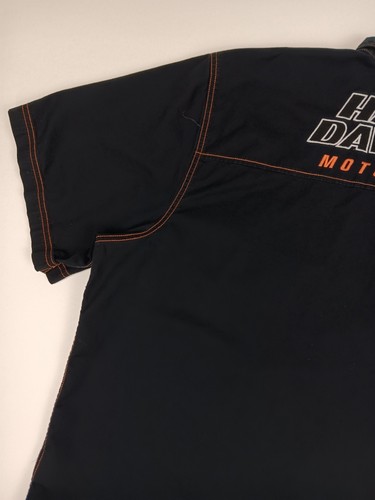 Harley Davidson Racing Short Sleeve Button Up Shirt Mens 3XL XXXL Black - Picture 11 of 11