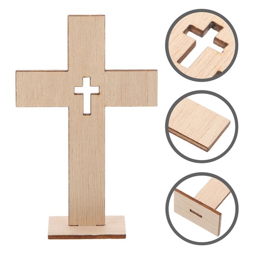 12 PIEZAS Cruz Joyería Madera Corss Letrero Pared Cruces para Decoración del Hogar Mesa - Imagen 3 de 12