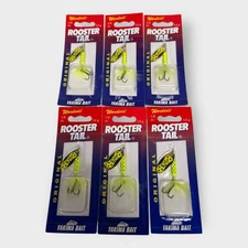 Yakima Worden's Rooster Tail 1/8oz. Chartreuse  LOT OF 6 NEW - FREE SHIPPING