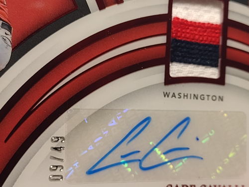 2022 Panini Immaculate Cade Cavalli Auto Patch RC SP #9/49 Nationals - Picture 2 of 3
