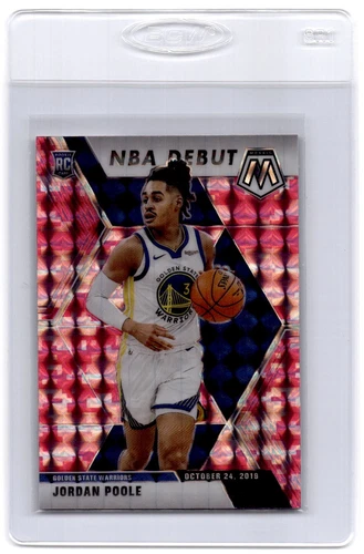 2019 Panini Mosaic #261 Jordan Poole NBA DEBUT PINK CAMO ROOKIE