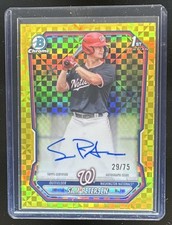 2026 Bowman Sam Petersen Chrome Auto Yellow X-Fractor 1st #/75 Nationals