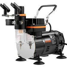 Portable Dual-Action Airbrush Set 0.2/0.3/0.8mm  120W Cooling Compressor