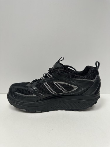 Skechers Shape-Ups Zapatos Mujer Negro Plata Tonificación Tenis para Caminar Reino Unido 5 - Imagen 9 de 12