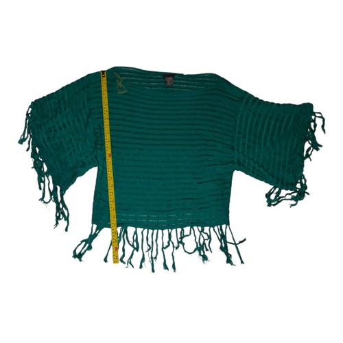 Women's Dots Green Puncho Sweater. Size Lx - Picture 3 of 7