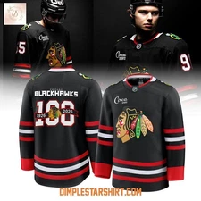 Personalized Chicago Blackhawks Back In Black Alternate 2025 Hockey Shirt Men's