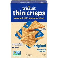 (4 pack) Thin Crisps Original Whole Grain Wheat Crackers, Vegan Crackers, 7.1 oz