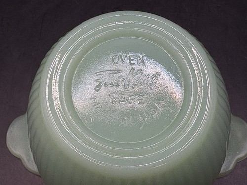 Vintage Fire King Jadeite Green Ribbed Sugar Bowl without Lid - Picture 5 of 5