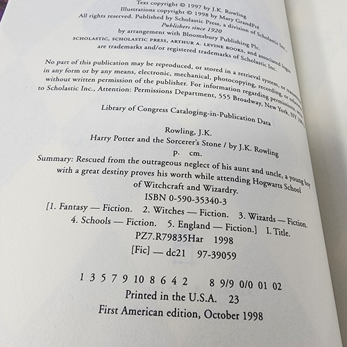 Harry Potter And The Sorcerer’s Stone 1st Edition 1st Printing BCE J.K Rowling - Bild 20 von 24