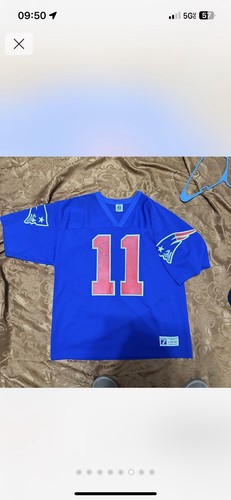 Drew Bledsoe England Patriots Logo 7 Vintage Signed Jersey Size Large - Picture 4 of 6