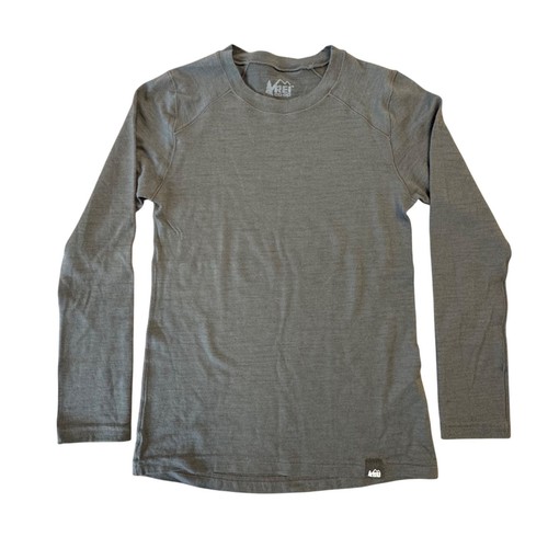 Camisa térmica REI CO-OP de peso medio de lana merino para niños 8 S gris capa base - Imagen 1 de 6