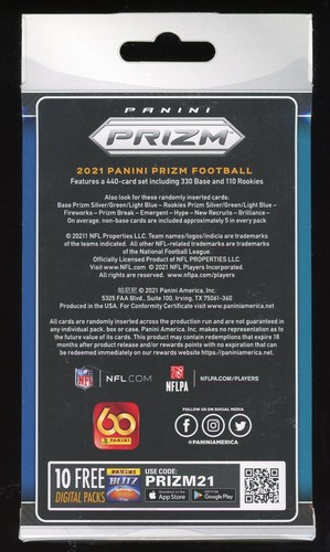 Panini Prizm NFL 2021 Football Hanger Box nuovo sigillato in fabbrica azzurro - Foto 2 di 2