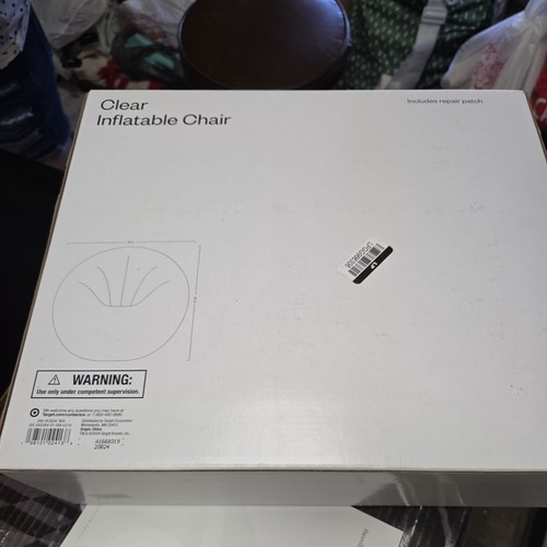 NEW Inflatable Novelty Dorm Chair Clear Color - Room Essentials 38" x 40" - Picture 3 of 4