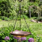 Copper Hand-Hammered Hanging Bird Bath or Bird Feeder with Chain by Sunnydaze