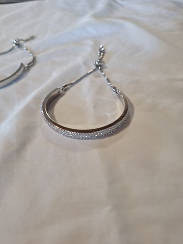 Vintage Delicate Romantic Sparkling Adjustable Sterlin Silver Half Bracelet - Picture 2 of 8