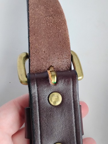 Orvis Ultimate Shotshell English Bridle Leather Belt Brown Brass #2520 Mens 36 - Picture 4 of 13